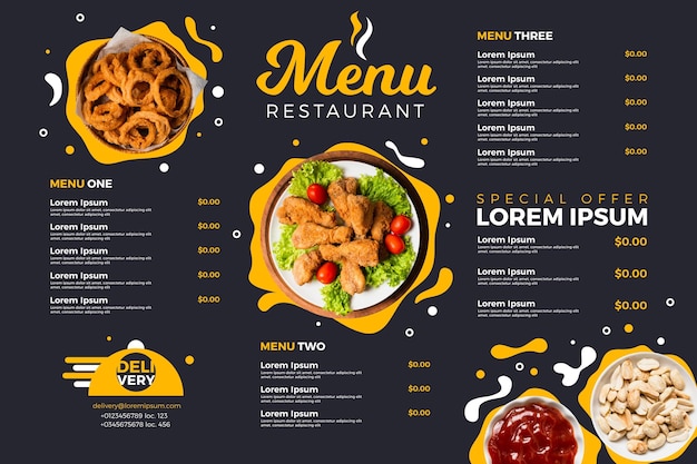 formato-horizontal-de-men-de-restaurante-digital-vector-premium