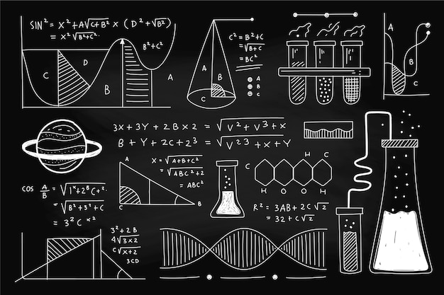 Fórmulas Científicas Dibujadas A Mano En Pizarra Vector Gratis 3407