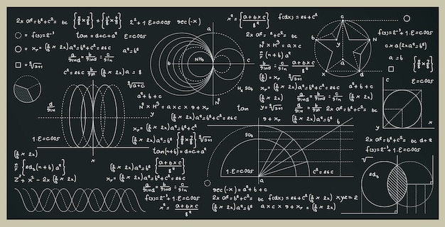 Fórmulas Matemáticas Y Científicas Con Números En La Pizarra Vector Premium 7817