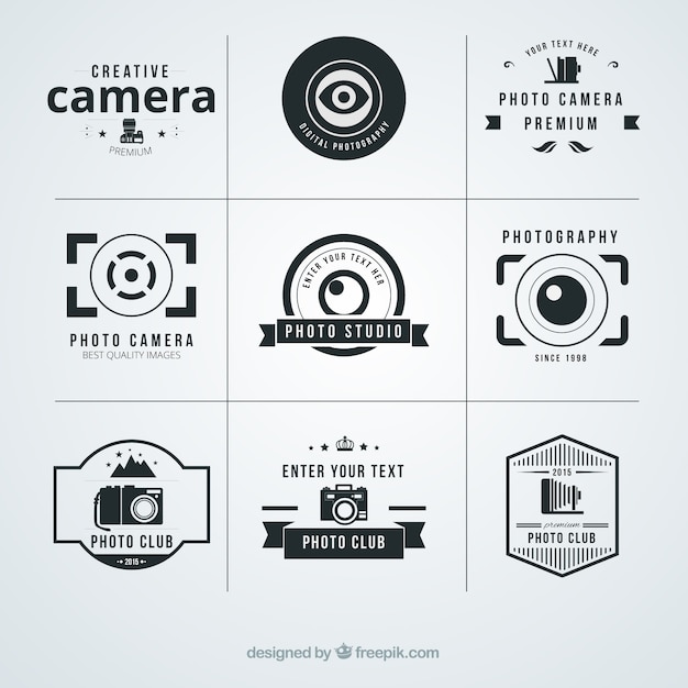 Fotografía logotipos Vector Premium