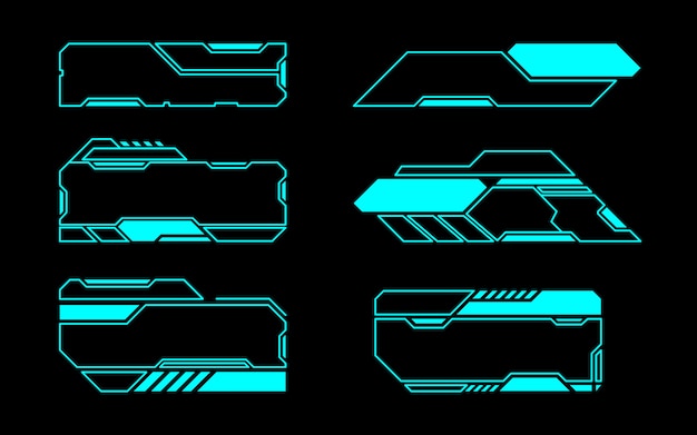 Frame set tecnología futura interfaz hud. Vector Premium