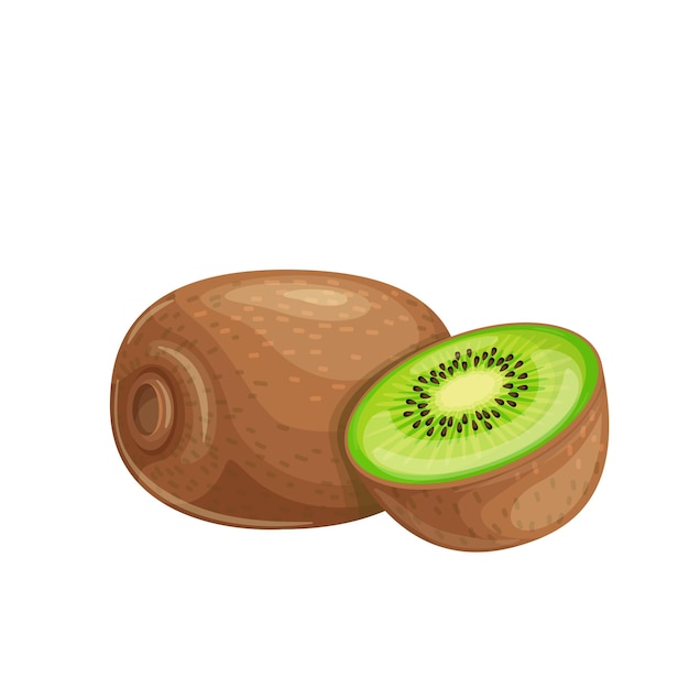 Fruta De Kiwi En Estilo De Dibujos Animados Vector Premium