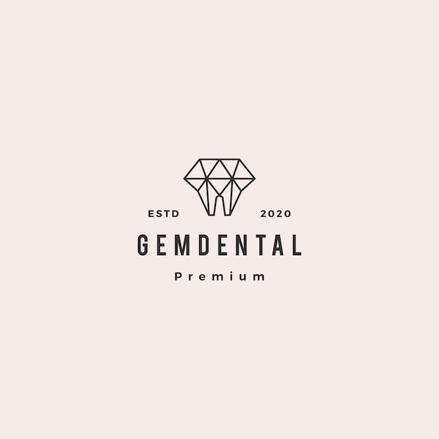 Gemas Dental Logo Hipster Retro Vintage Para Dentista Y Odontologia Vector Premium