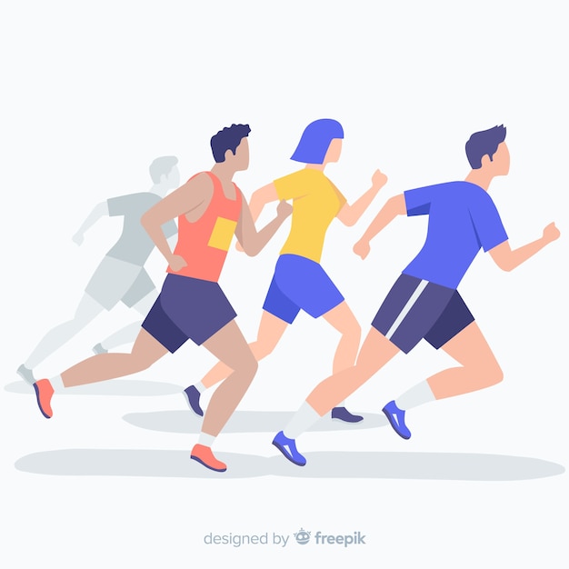 Gente corriendo en una maratón | Vector Gratis