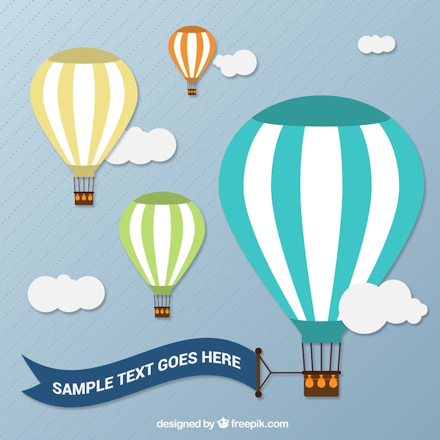 Globos Aerostaticos Con Un Banner Vector Gratis