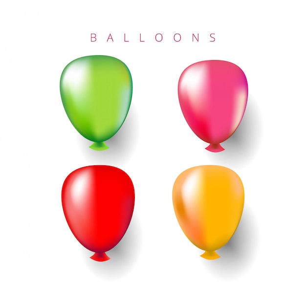 Globos De Helio Multicolores Vector Premium