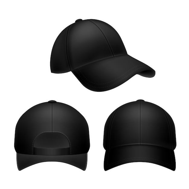 Gorra de béisbol negra. sombrero vacío, gorras de sombrerería en la