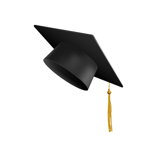 Gorra De Graduación Universitaria Negra | Vector Premium