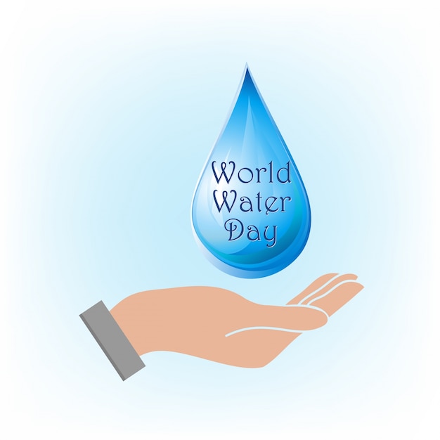 Una Gota Sobre Una Mano Día Mundial Del Agua Vector Gratis 4968
