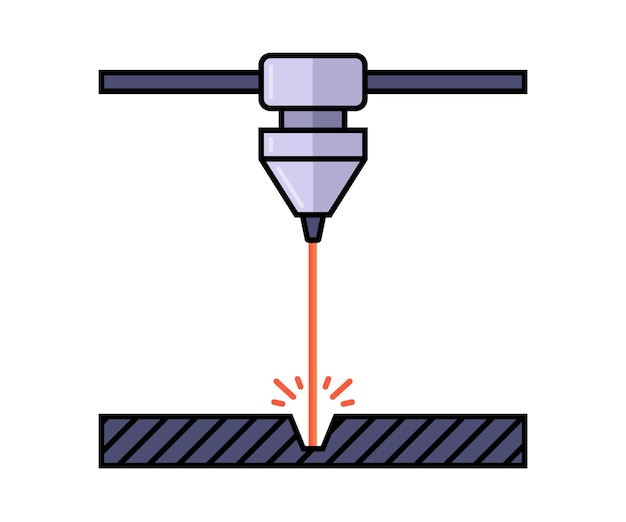 Grabado láser para metal. cortar metal. ilustración vectorial plana ...