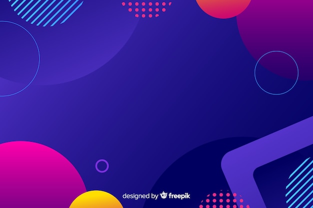 Gradiente de formas geométricas de colores vector gratuito