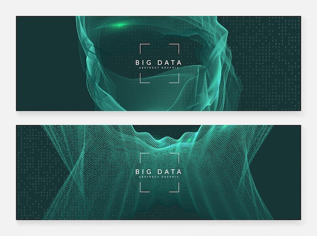 Gran fondo de banner de datos. resumen de tecnología digital Vector Premium