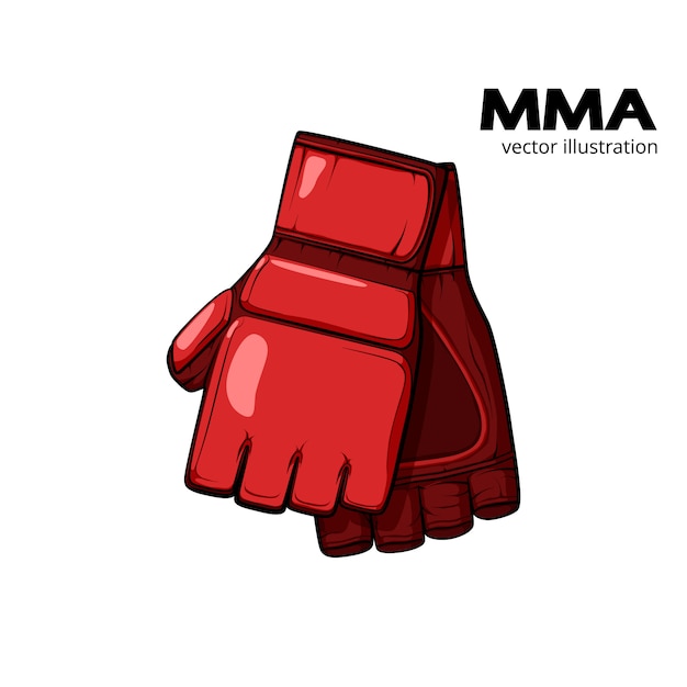 Guantes Rojos De Mma Vector Premium