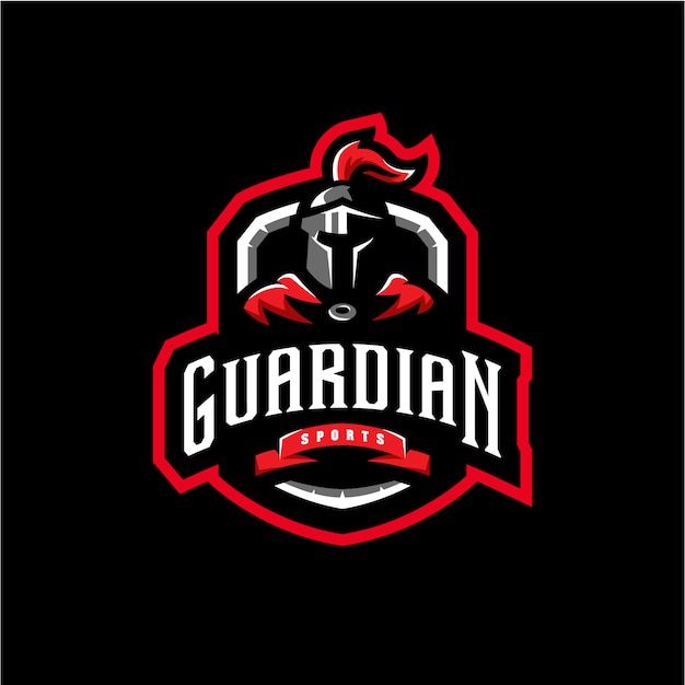 Guardian Mascot Logo Esport Gaming Ilustración Vector Premium