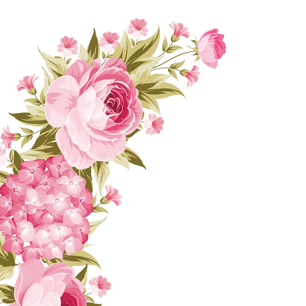 Guirnalda Brillante De Rosas Florecientes Vector Gratis 5182