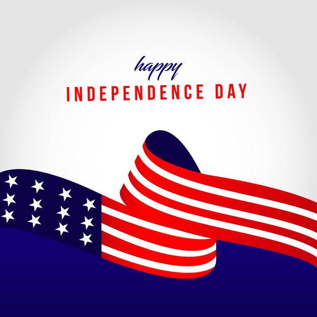 Happy usa independent day template illustration | Vector Premium