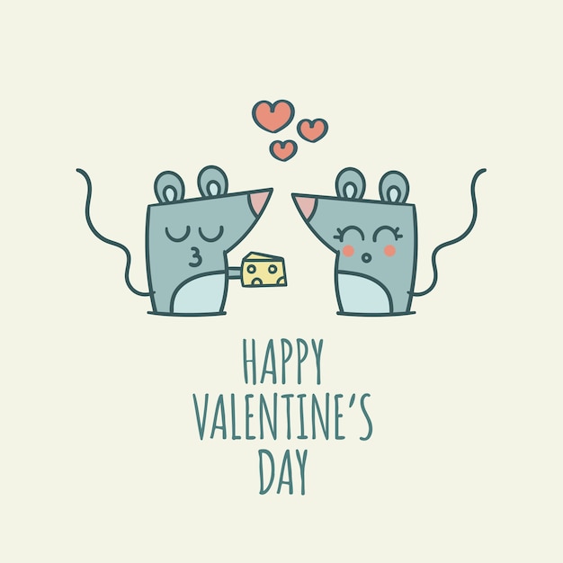 happy-valentine-s-day-mouse-card-vector-premium