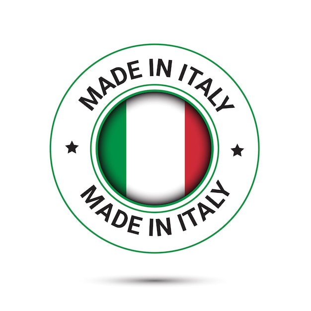 Hecho En Italia Logo Italia Bandera Vector Logo Iconos Vector Premium