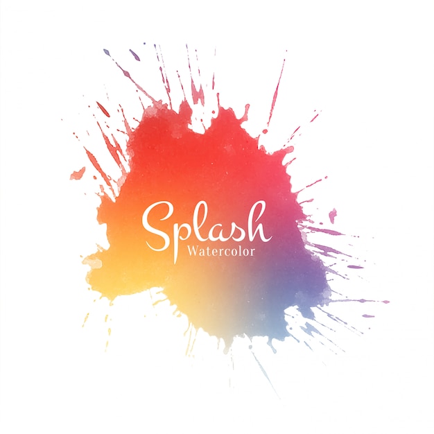 Hermoso diseño colorido splash acuarela Vector Gratis