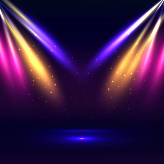 Hermoso fondo de luces de escenario | Vector Gratis