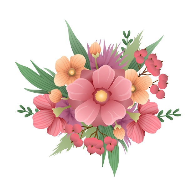 Hermoso Ramo Vintage De Flores Vector Gratis 8798