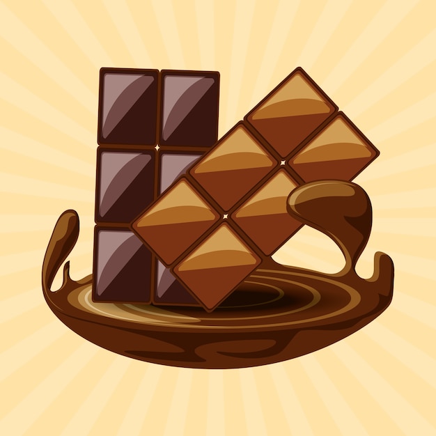 Icono De Barras De Chocolate Vector Premium