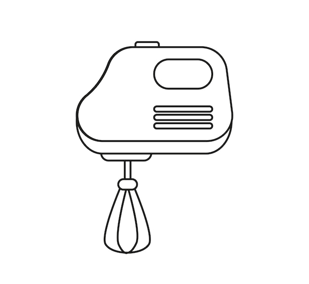 icono de batidora de mano de cocina diseño plano ilustración vectorial