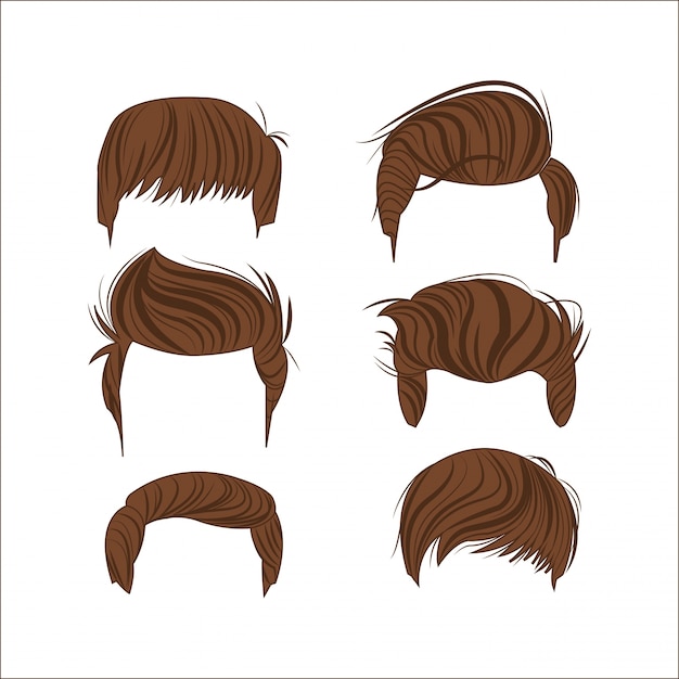 Icono De Cabeza De Estilos De Cabello Masculino Vector Premium