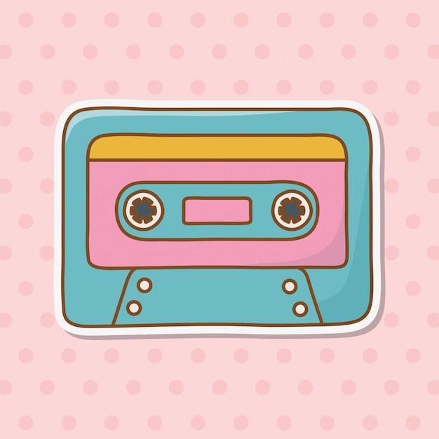 Icono De Cassette Cartoon Vector Premium