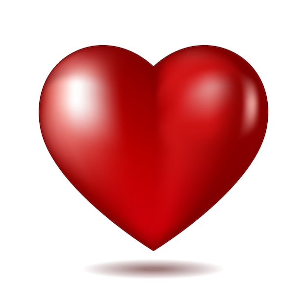 Icono De Corazón Rojo Aislado En Blanco Vector Premium