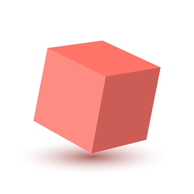 Icono de cubo rosa aislado ilustración vectorial símbolo de cubo en