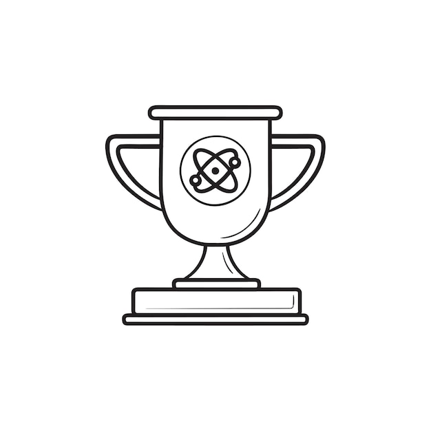 Icono De Doodle De Contorno Dibujado De Mano De Copa De Trofeo De