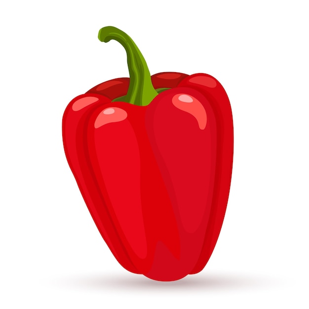 Icono De Estilo Plano De Pimiento Rojo Pimiento Dulce Sobre Fondo