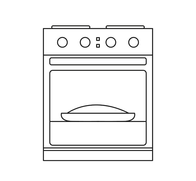 Icono de estufa sobre fondo blanco equipo de cocina ilustración