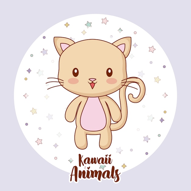 Icono de gato kawaii | Vector Premium