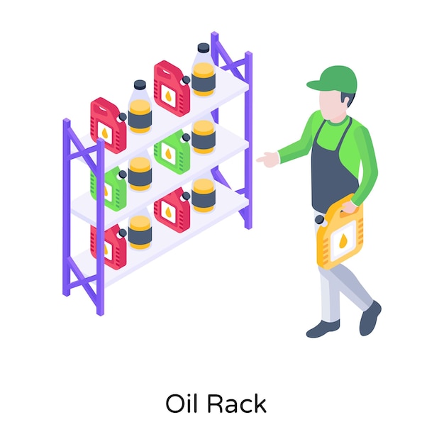 Un Icono Isom Trico Bien Dise Ado Del Estante Del Aceite Vector Premium