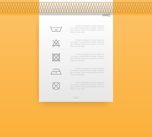 Icono de lavandería en la ilustración de la etiqueta | Vector Premium