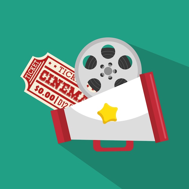 Icono De Película De Cine De Entradas Vector Premium