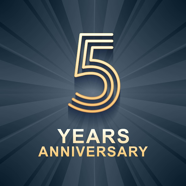 Icono De Vector De Celebración De Aniversario De 5 Años Logo Elemento