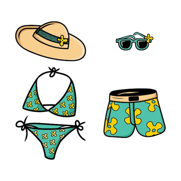 Icono De Vector De Ropa De Playa De Verano Vector Premium