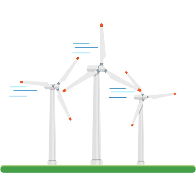 Icono De Vector De Turbina De Energ A E Lica Aislado En Blanco Vector