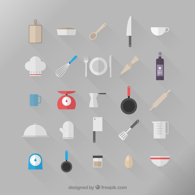 Iconos De Cocina Vector Premium