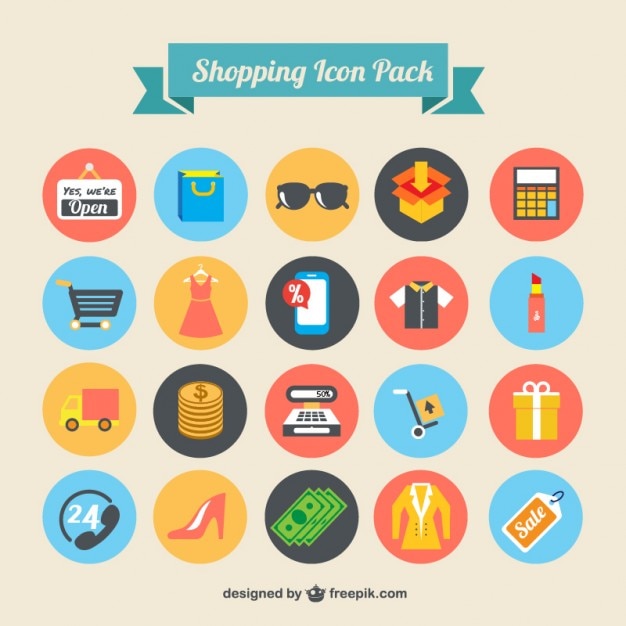 Download Iconos de compras paquete | Vector Gratis