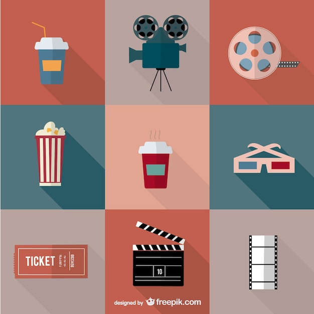 Iconos De Cine Retro Descargar Vectores Gratis