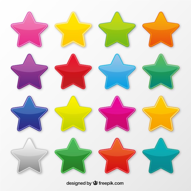 Iconos de estrellas de colores | Descargar Vectores gratis