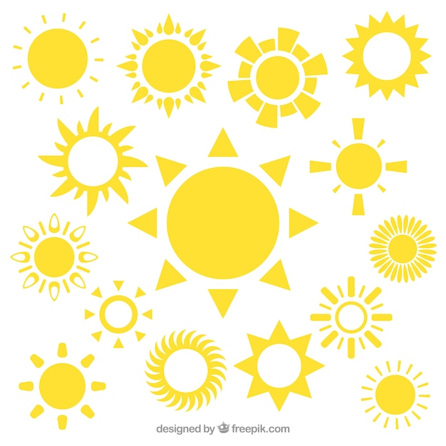 Download Iconos de sol amarillos | Descargar Vectores gratis