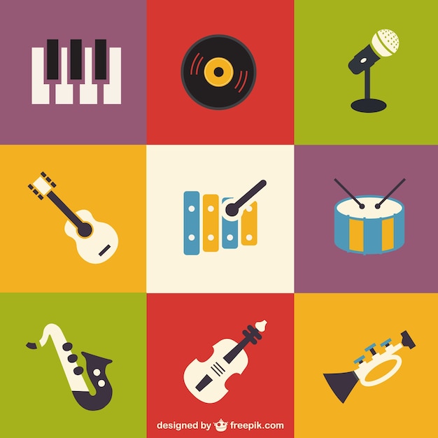 Iconos De Instrumentos Musicales | Vector Gratis