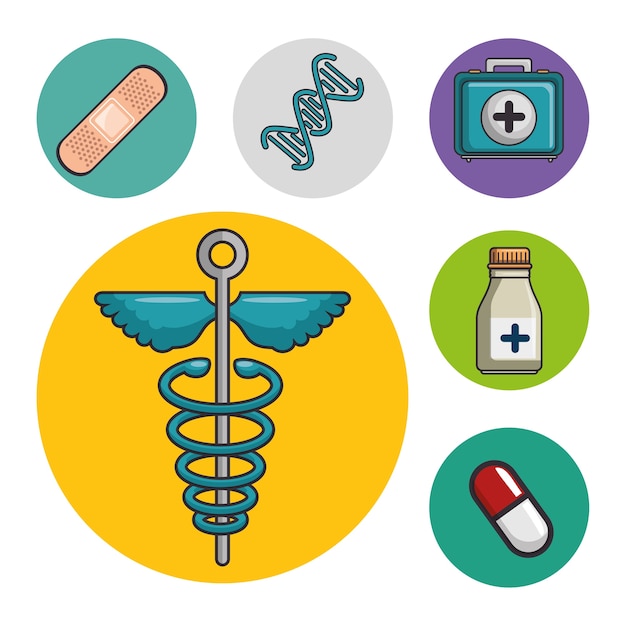 Iconos médicos y de salud Vector Premium