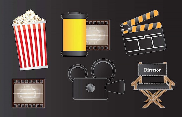 Iconos De Pelicula | Vector Premium