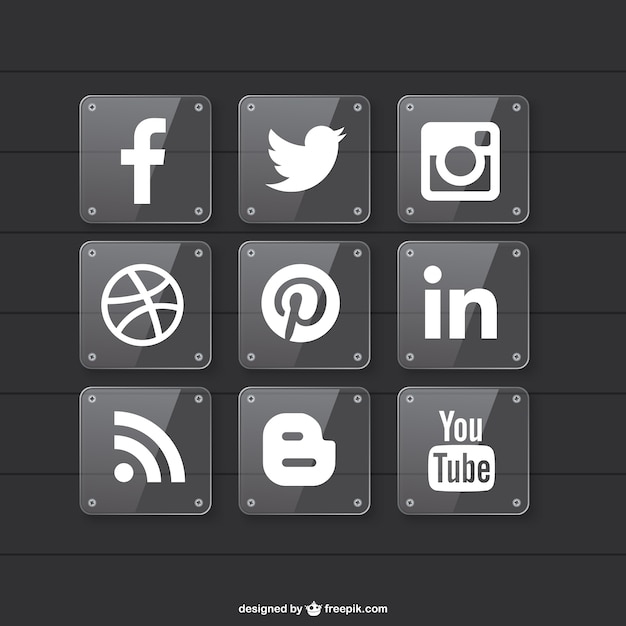 Iconos De Redes Sociales Con Fondo Transparente Vector Gratis